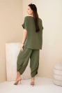 Viscose blouse + pants set khaki