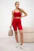 Set with high-waisted pants red
