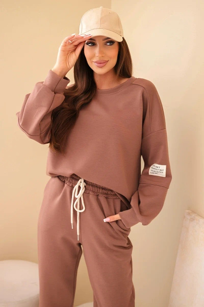 Komplet bluza + spodnie masełko czekoladowy