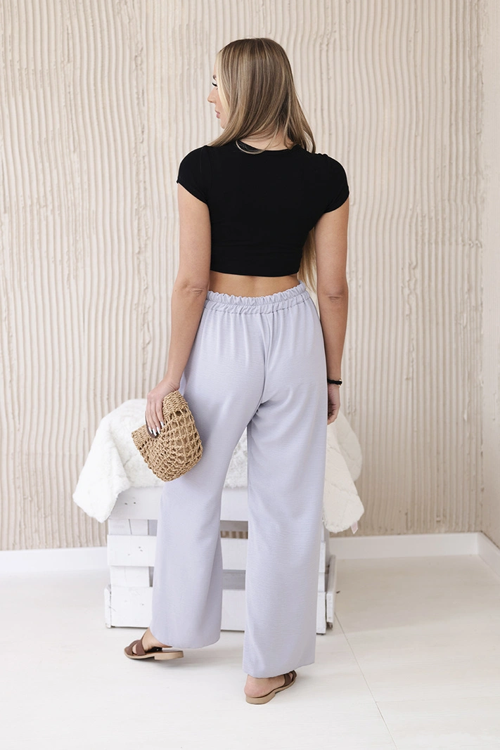 Hose mit weitem Bein grau
