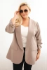 Moteriška elegantiška Plus Size švarkas fango