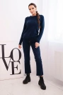 Women's sweater made of baby alpaca with long sleeves navy