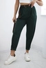 Punto trousers with leg closure dark green