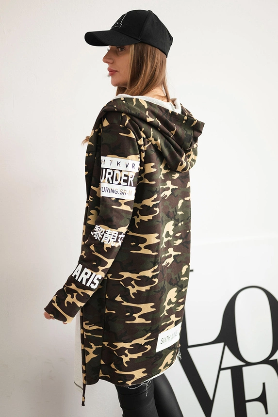 Schlupfjacke khaki+beige