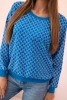 Damen Sweatshirt mit Print und Rundhalsausschnitt kornblumenblau