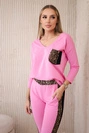 Leopardenmuster-Set hellrosa
