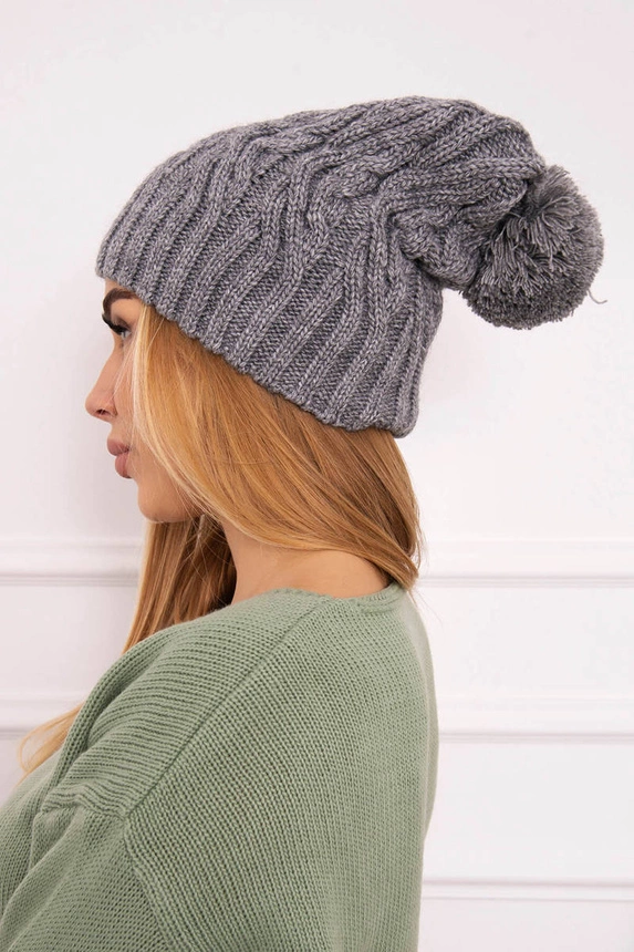 Cap with fleece Paulina K227 dark gray