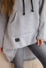 Isoliertes Sweatshirt mit langem Rücken und Kapuze grau