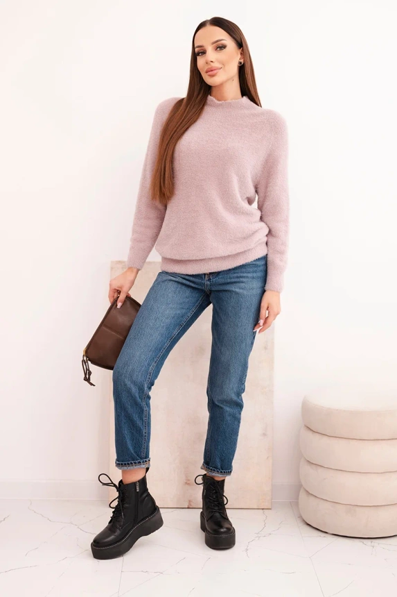 Women's sweater with soft texture and long sleeves beige