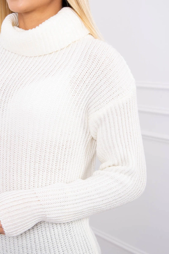 Sweater with golf ecru