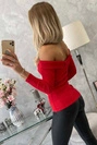 V-Ausschnitt Bluse rot