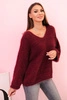 Damenpullover aus Mohair mit lockerer Passform und V-Ausschnitt lila