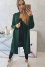 Sweater with batwing sleeve dark green