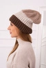 Čapica s fleece Bojana K265 cappuccino+svetlé béžové+tmavé béžové