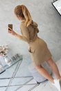 Kleid mit Kapuze und Taschen camel