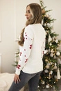 Christmas motif sweater ecru