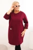 Plus Size women's dress butter with a pocket and 3/4 sleeve plum