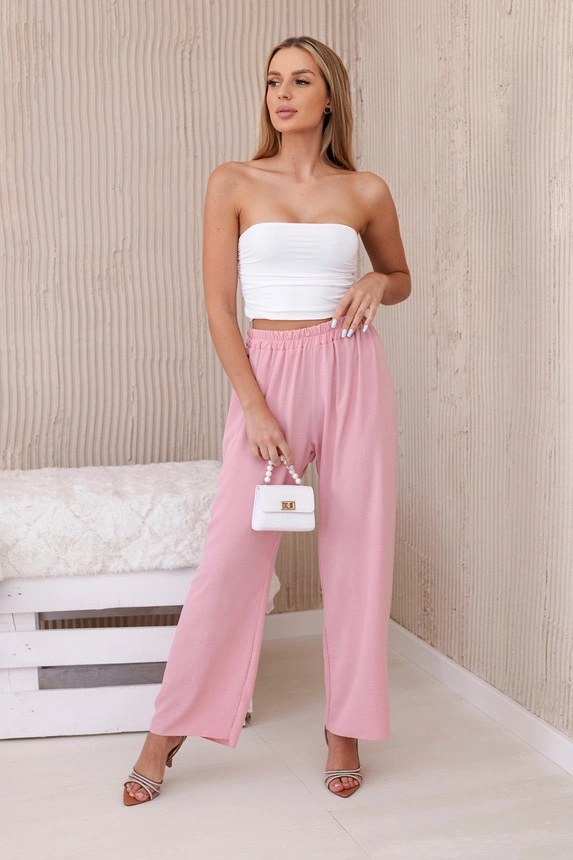 Wide-leg trousers powder pink