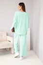 Damen-Set aus Viskose mit lockerer Bluse und Hose mintgrün