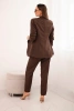 Elegant suit set with jacket and trousers brown