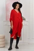 Oversize dress with V neckline red