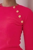 Dress with decorative buttons pink neon