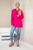 Tunic with a zipper on the hood Oversize fuchsia