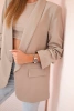 Elegantná bunda s chlopňami tmavo béžová