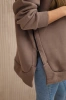 Insulated sweatshirt with a zipper on the side mocca