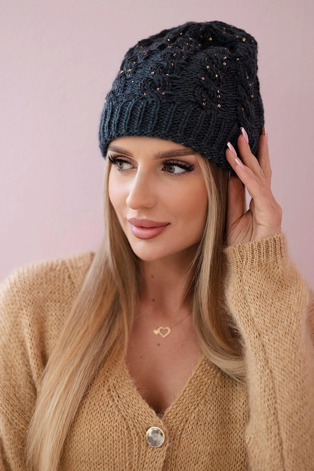 Dámska čiapka Kalina K362 grafit+čierna