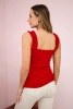 Blouse with frills on the straps red