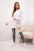 Women's cotton sweatshirt with a wide hem white