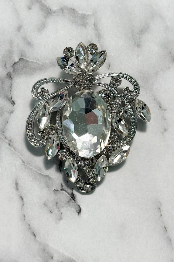 Brosche XZ459-247 Silber