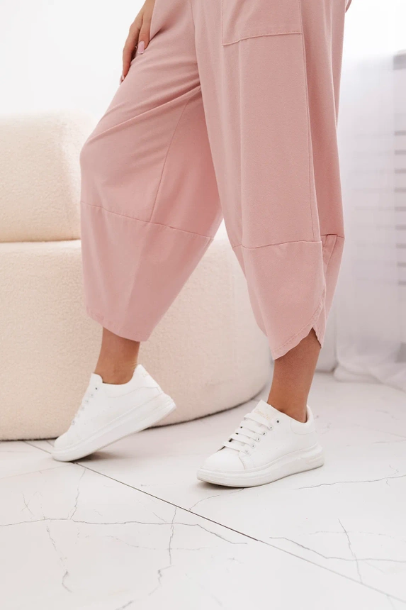 Baumwollset Bluse + Hose dunkles Puderrosa