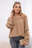 Spanish blouse with decorative sleeves Camel