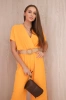 Overalls with a decorative belt at the waist orange