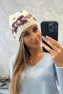 Dámská čepice Otylia K387 ecru+bordeaux