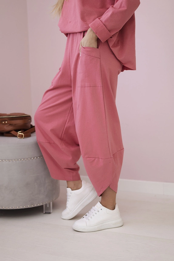 Cotton sweatshirt pants set raspberry
