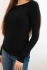 Women's viscose sweater with a round neckline and fitted style black