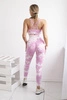Fitness set top + push up leggings light pink + ecru