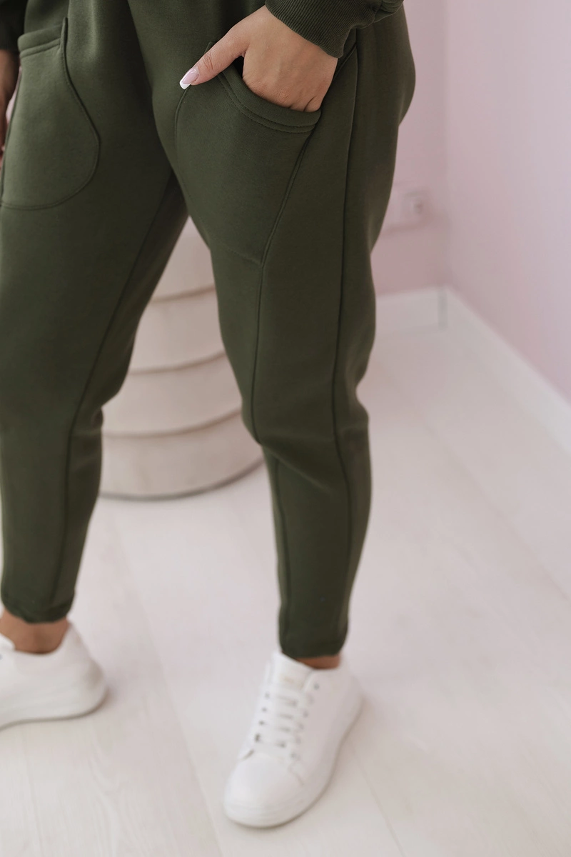 Komplet ocieplany bluza + spodnie khaki zdjęcie 4