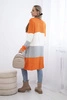 Gestreifter Cardigan-Pullover orange+ecru