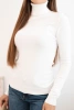 Women's viscose sweater with a turtleneck and long sleeves white