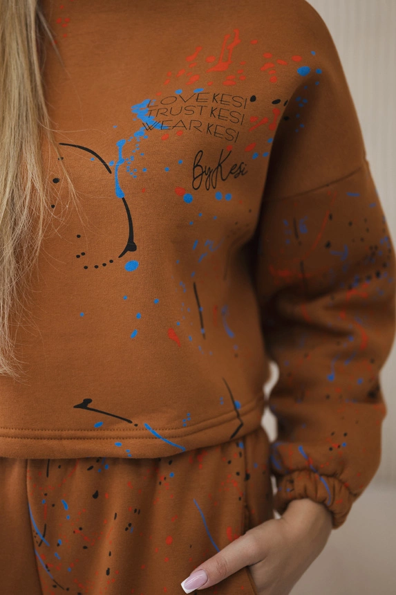 Insulated set with a colorful print camel