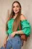 Off-the-shoulder blouse dark green