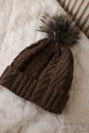 Fleece-Karo-Mütze K226 mokka