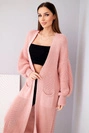 Pullover lange Strickjacke puderrosa