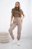 Amour cotton trousers dark beige