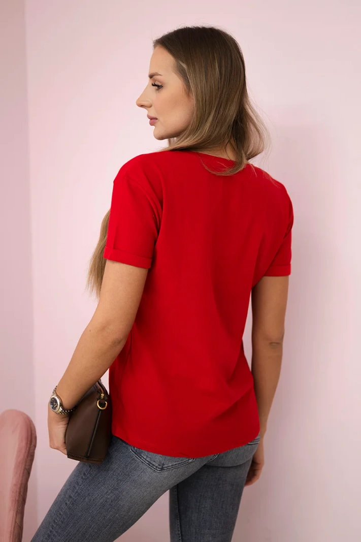Blouse with print Perfect red