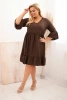 Women's Plus Size viscose dress with openwork decoration brown